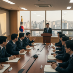 회의 중인 남성들 모습