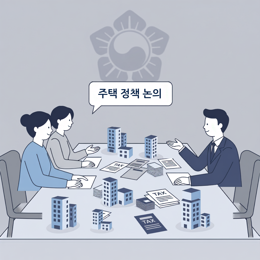 부동산 정책 토론회에서 논의된 주택 공급과 대출 규제를 상징하는 이미지