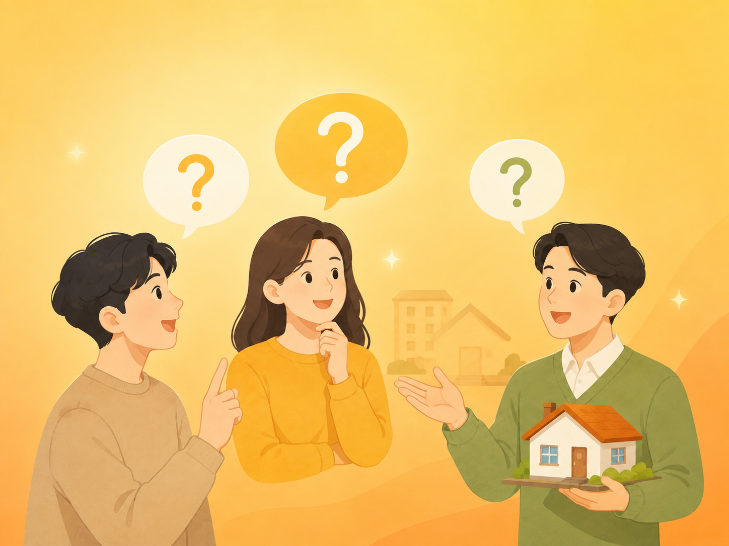 전세보증금 반환보증 세 가지 옵션을 비교하는 사람들