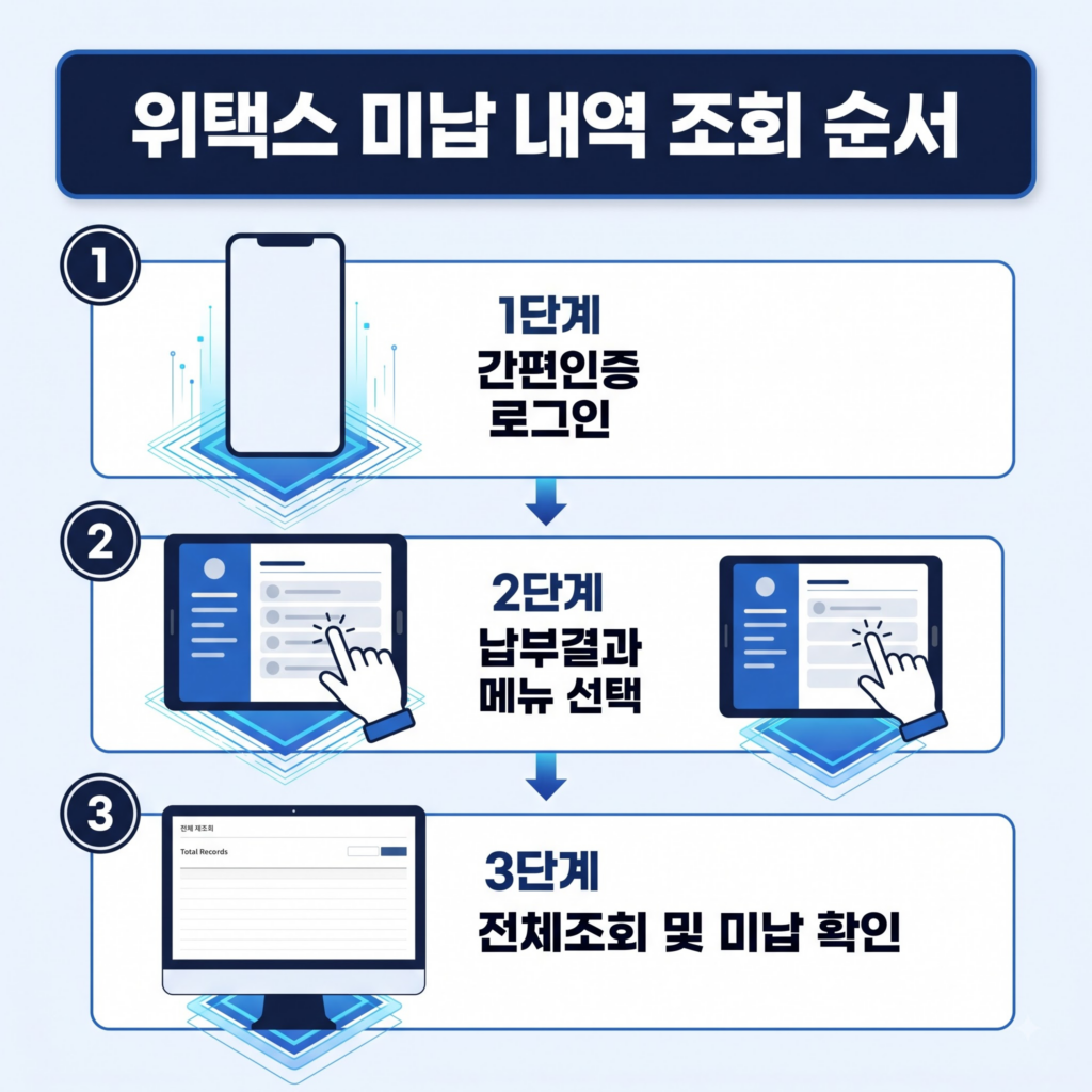 위택스에서 주민세 미납 내역을 조회하는 3단계 절차 안내