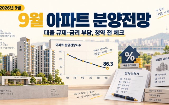 9월 아파트 분양전망 86.3, 청약 체크리스트