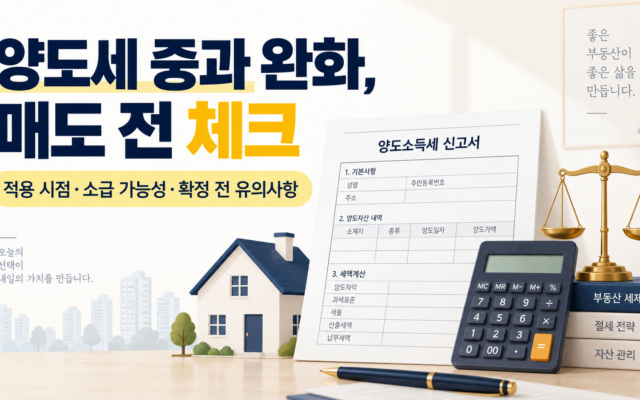 다주택자 양도세 중과 완화, 매도 전 체크할 점